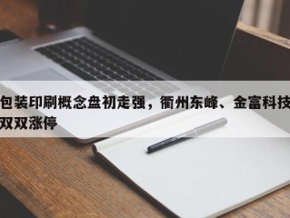 包装印刷概念盘初走强，衢州东峰、金富科技双双涨停