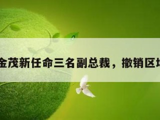 中国金茂新任命三名副总裁，撤销区域公司